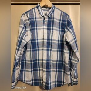 M23 Classic Old Navy Blue Plaid Long-Sleeve Button- Down Shirt - Men's